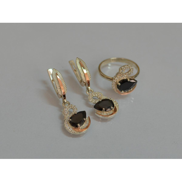 Серебряный набор с золотыми пластинами (160)