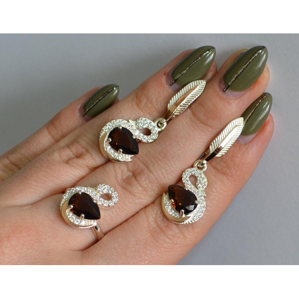 Серебряный набор с золотыми пластинами (160)