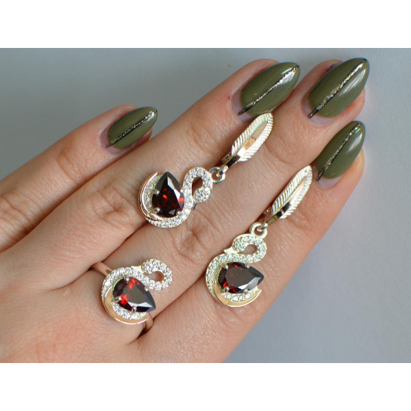 Серебряный набор с золотыми пластинами (160)