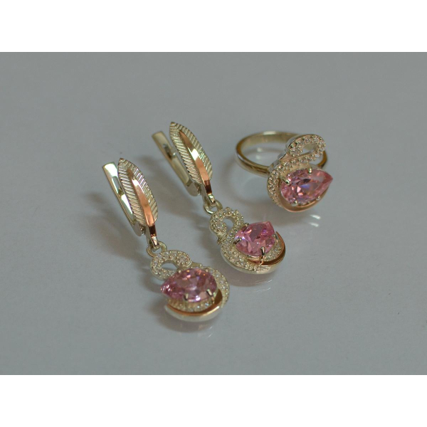 Серебряный набор с золотыми пластинами (160)