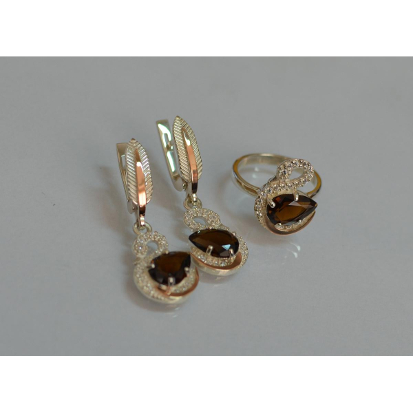 Серебряный набор с золотыми пластинами (160)