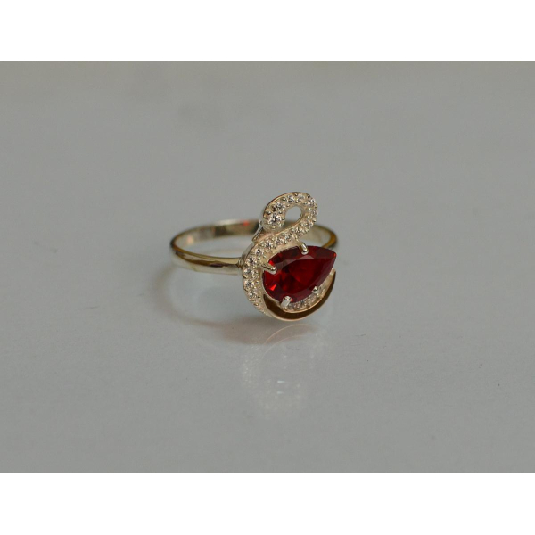 Серебряное кольцо с золотыми вставками (160к)