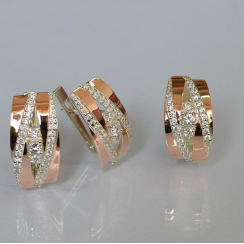 Серебряный набор с золотыми пластинами