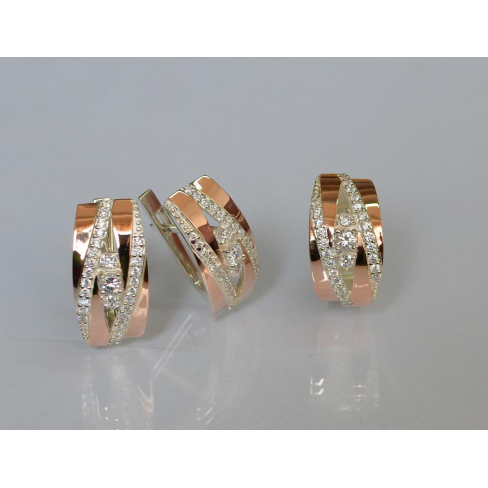 Серебряный набор с золотыми пластинами