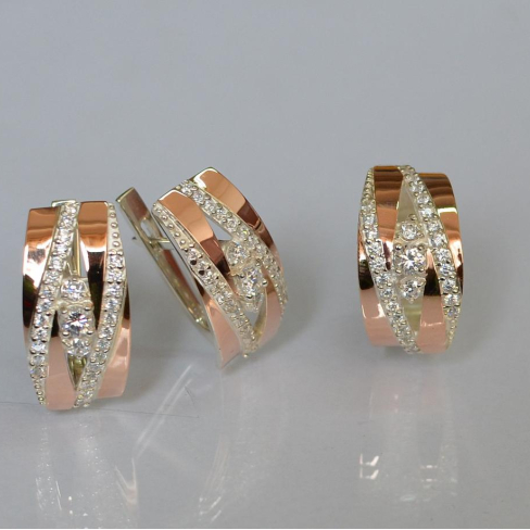 Серебряный набор с золотыми пластинами