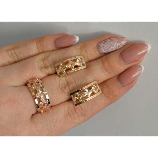 Серебряный набор с золотыми пластинами (162)