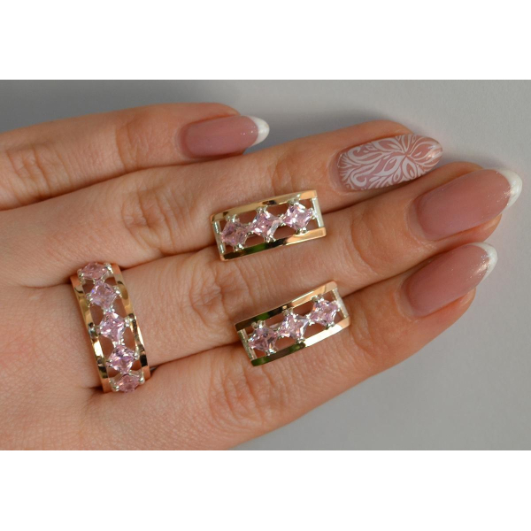 Серебряный набор с золотыми пластинами (162)