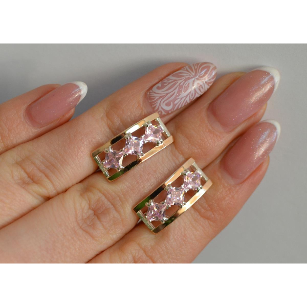 Серебряные серьги с золотыми вставками (162с)