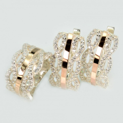 Серебряный набор с золотыми пластинами