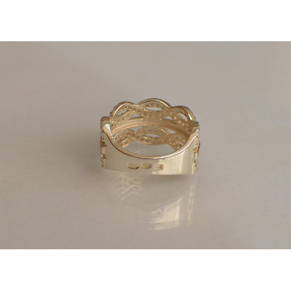 Серебряное кольцо с золотыми вставками (163к)