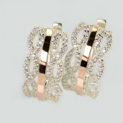 Серебряные серьги с золотыми вставками163