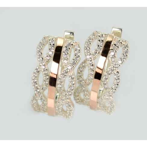 Серебряные серьги с золотыми вставками163