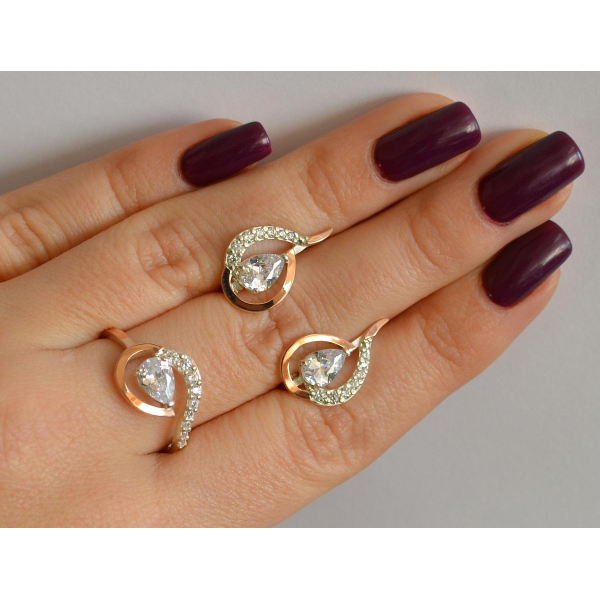 Серебряный набор с золотыми пластинами (164)