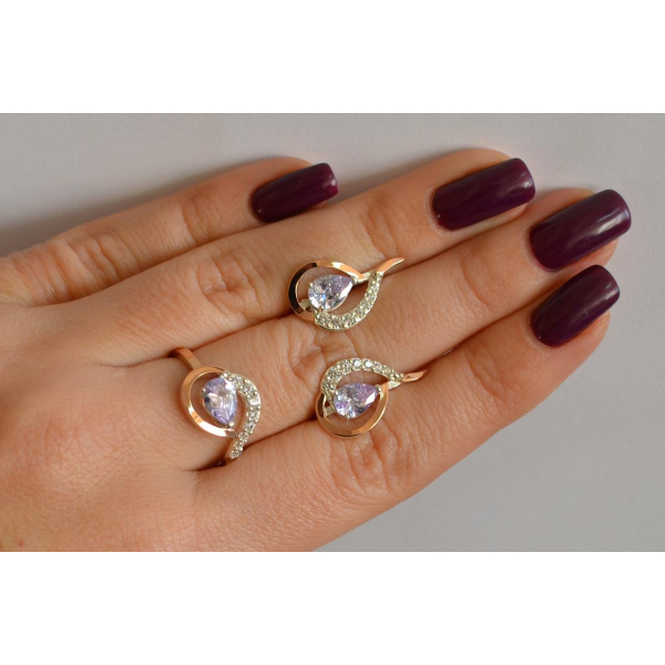 Серебряный набор с золотыми пластинами (164)