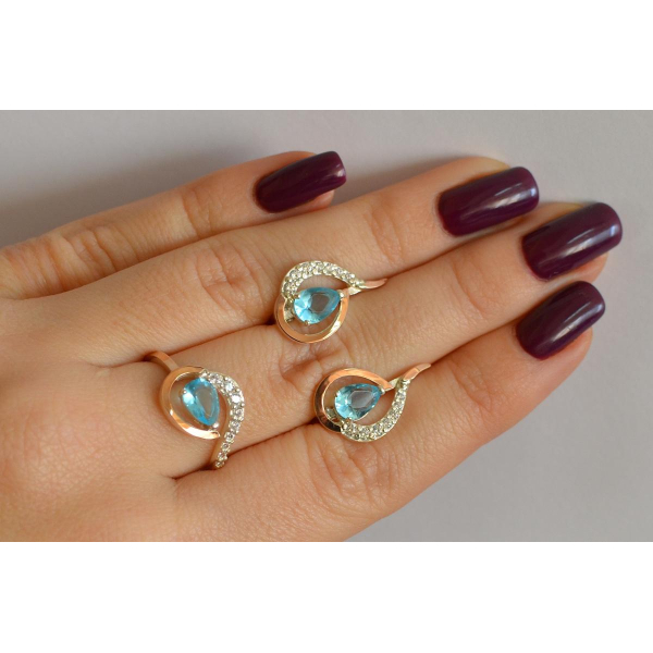 Серебряный набор с золотыми пластинами (164)