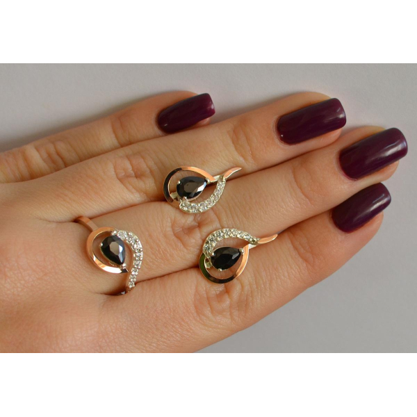 Серебряный набор с золотыми пластинами (164)