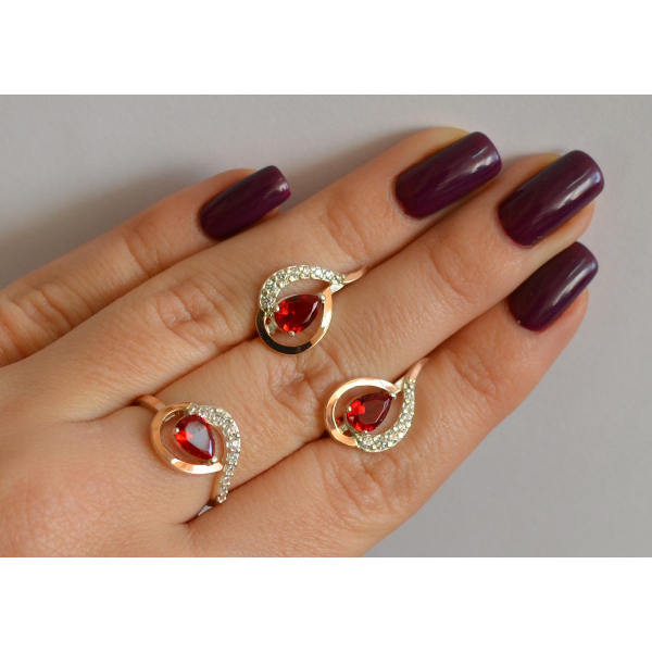 Серебряный набор с золотыми пластинами (164)