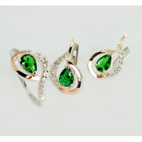 Серебряный набор с золотыми пластинами