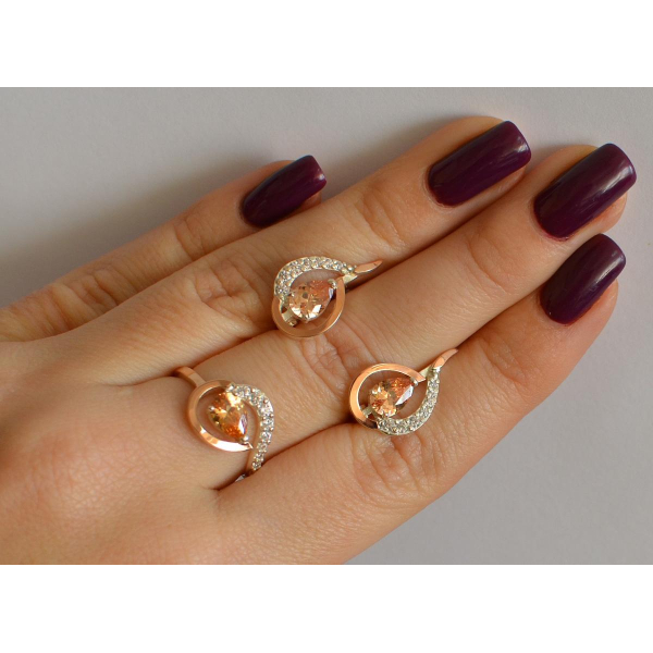 Серебряный набор с золотыми пластинами (164)