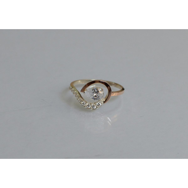 Серебряное кольцо с золотыми вставками (164к)