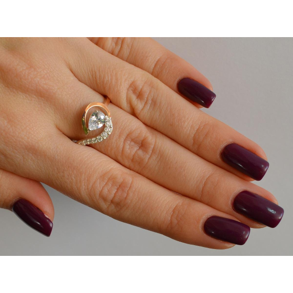 Серебряное кольцо с золотыми вставками (164к)