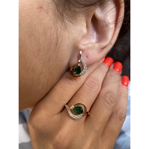 Серебряное кольцо с золотыми вставками (164к)