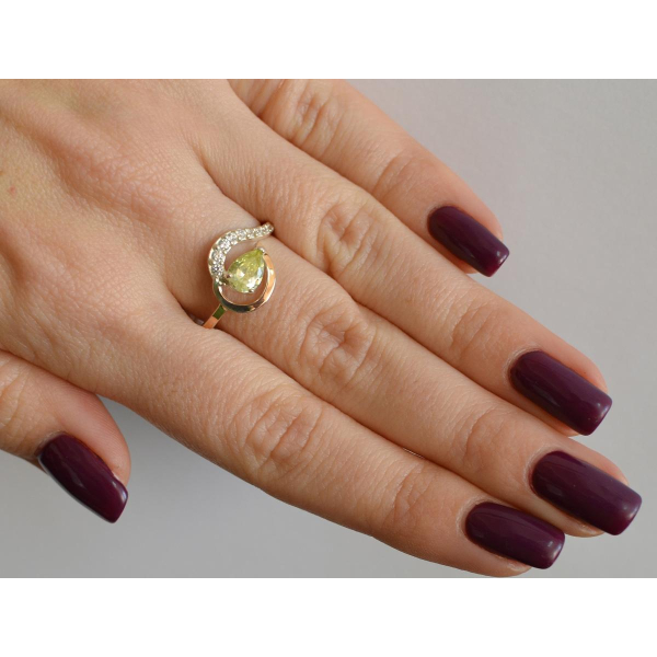 Серебряное кольцо с золотыми вставками (164к)