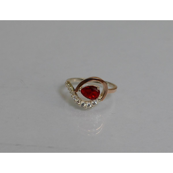 Серебряное кольцо с золотыми вставками (164к)