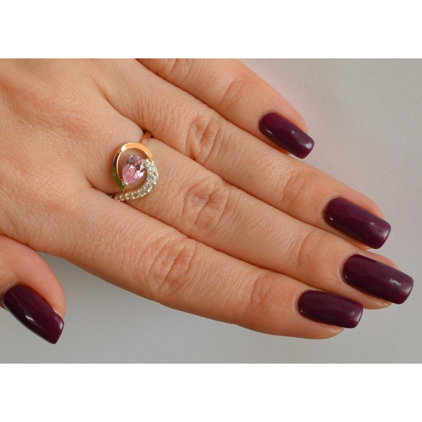 Серебряное кольцо с золотыми вставками (164к)