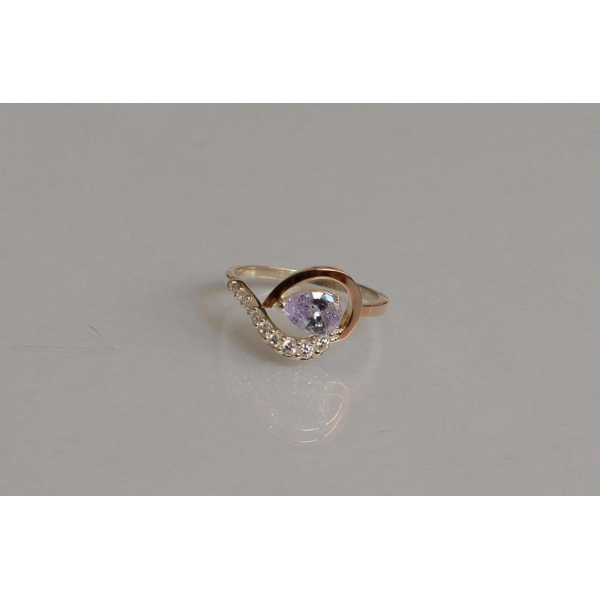 Серебряное кольцо с золотыми вставками (164к)