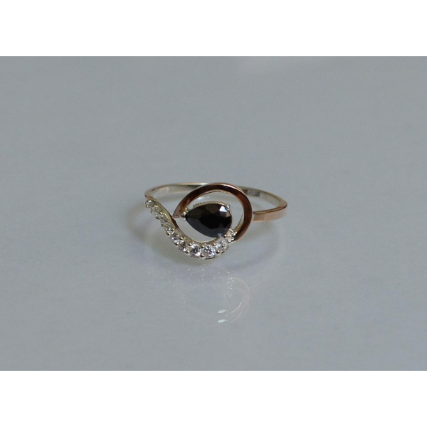 Серебряное кольцо с золотыми вставками (164к)