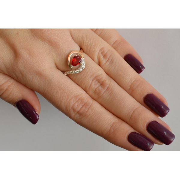 Серебряное кольцо с золотыми вставками (164к)