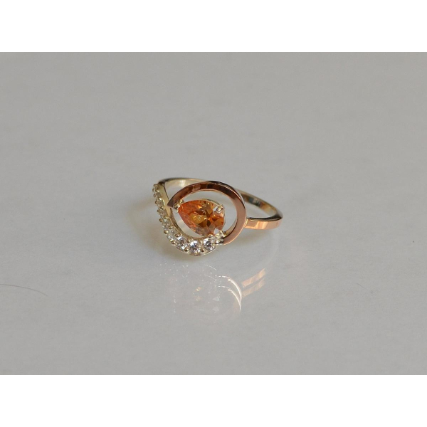 Серебряное кольцо с золотыми вставками (164к)