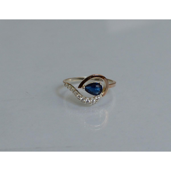 Серебряное кольцо с золотыми вставками (164к)