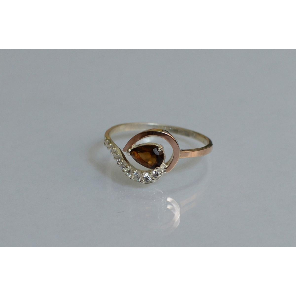 Серебряное кольцо с золотыми вставками (164к)