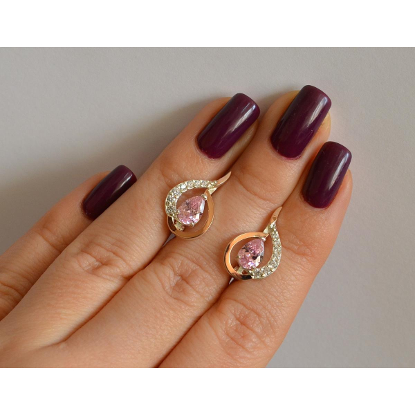 Серебряные серьги с золотыми вставками (164с)