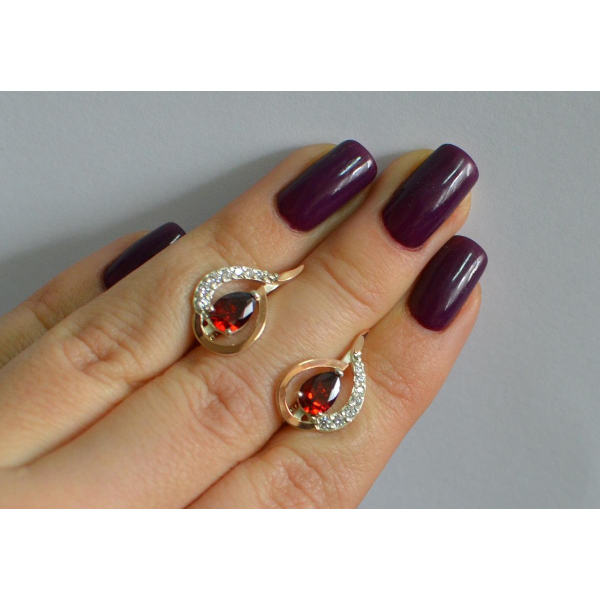 Серебряные серьги с золотыми вставками (164с)