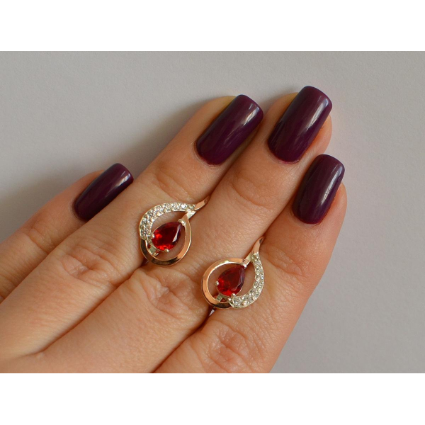 Серебряные серьги с золотыми вставками (164с)