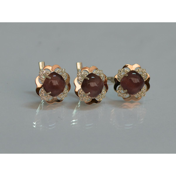 Серебряный набор с золотыми пластинами (165)