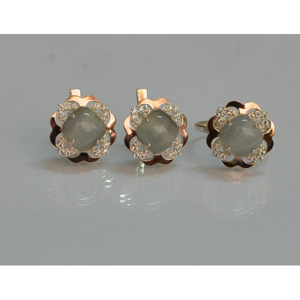 Серебряный набор с золотыми пластинами (165)