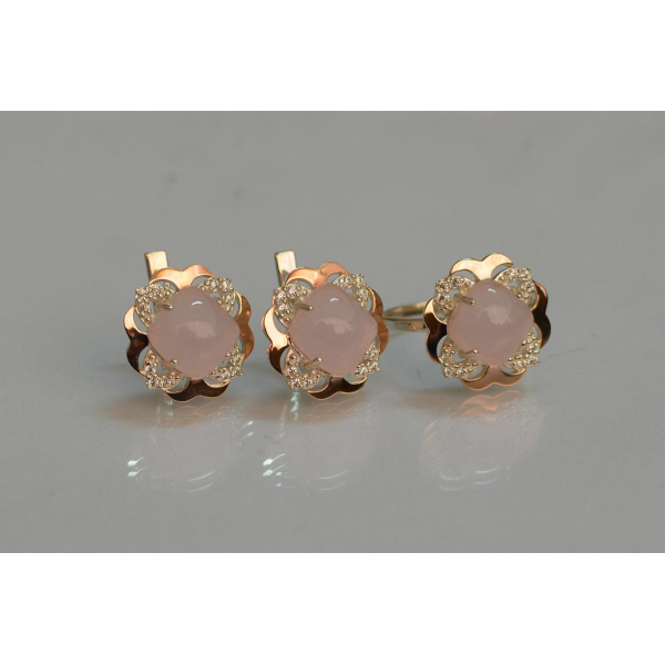 Серебряный набор с золотыми пластинами (165)