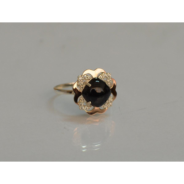 Серебряное кольцо с золотыми вставками (165к)