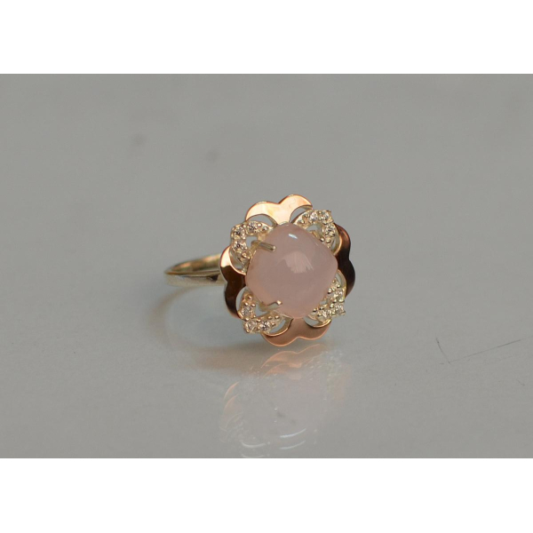 Серебряное кольцо с золотыми вставками (165к)