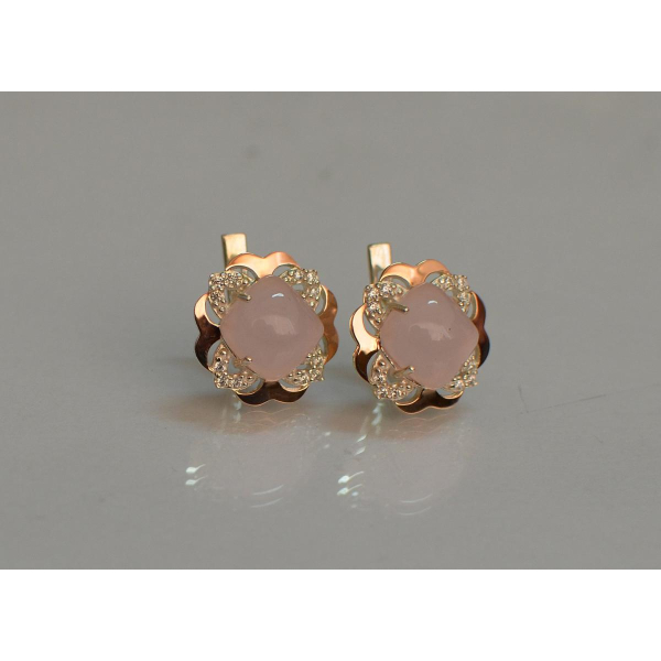 Серебряные серьги с золотыми вставками (165с)