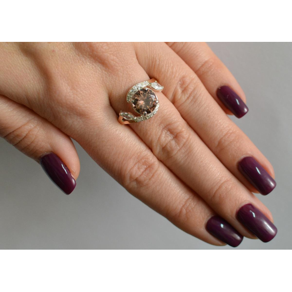 Серебряное кольцо с золотыми вставками (166к)