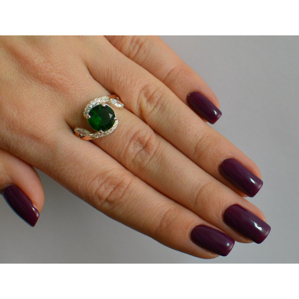 Серебряное кольцо с золотыми вставками (166к)