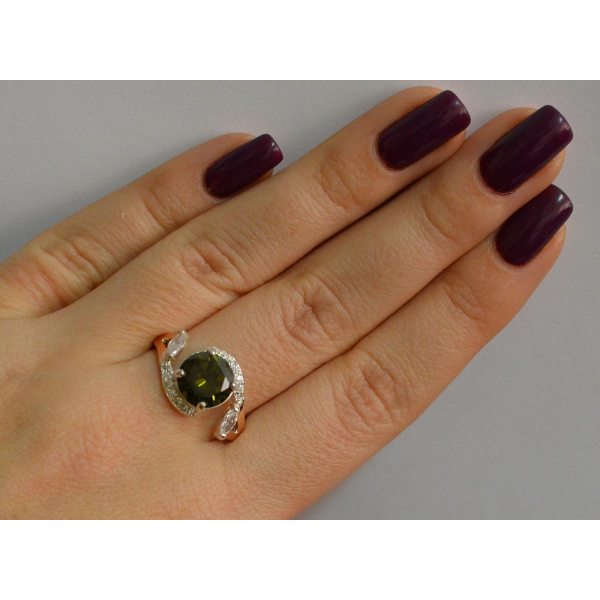 Серебряное кольцо с золотыми вставками (166к)