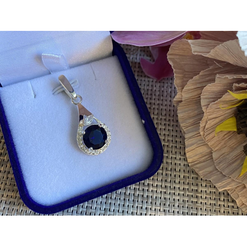 Серебряная подвеска с золотими вставками