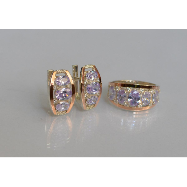 Серебряный набор с золотыми пластинами (167)