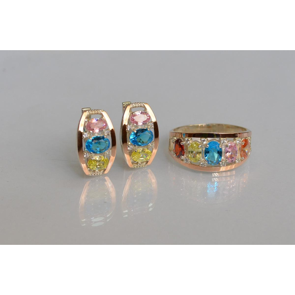 Серебряный набор с золотыми пластинами (167)